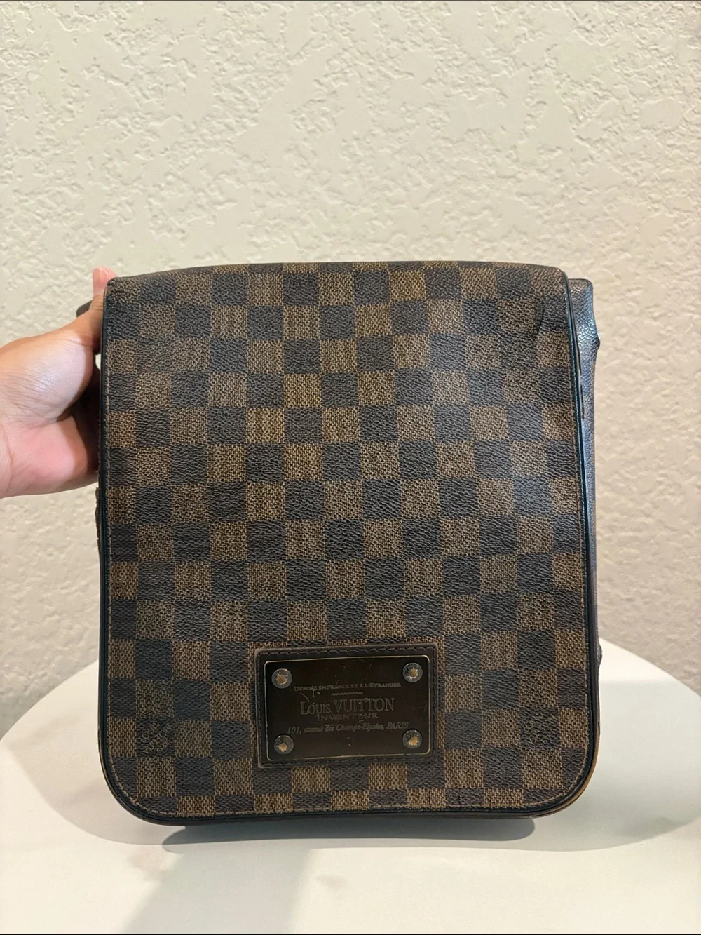 Louis Vuitton Damier Ebene Brown Brooklyn PM Crossbody Bag LV
